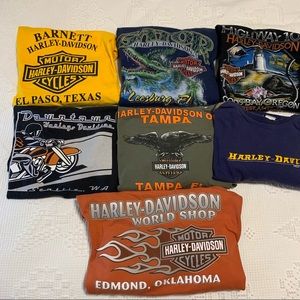 Lot 7 Harley Davidson T-Shirts XL Destination Short Sleeve Men’s Biker Tees